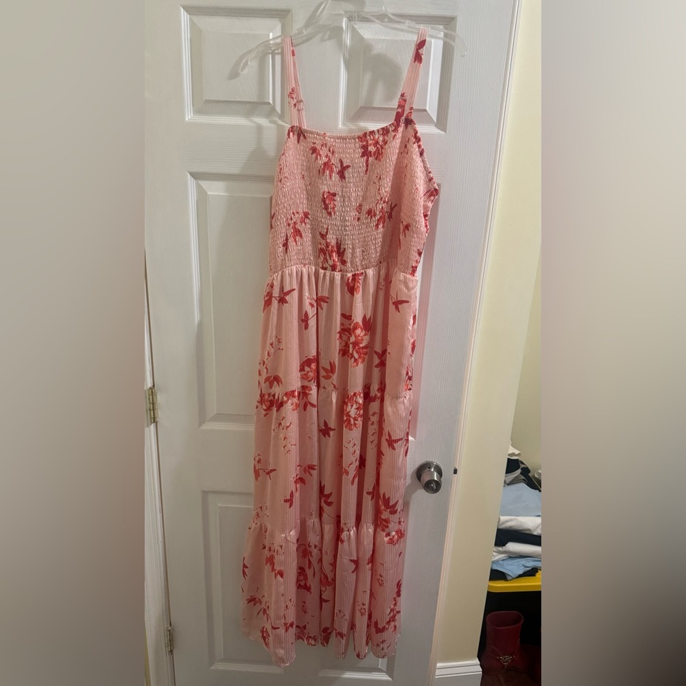 Lane Bryant Pink and Red Floral maxi